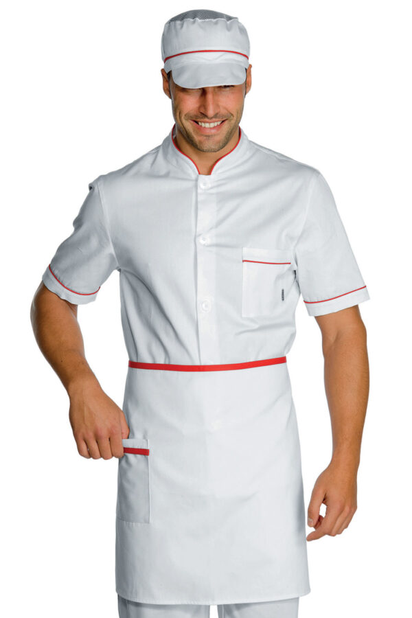 GREMBIULE VITA CON TASCA BIANCO+ROSSO
