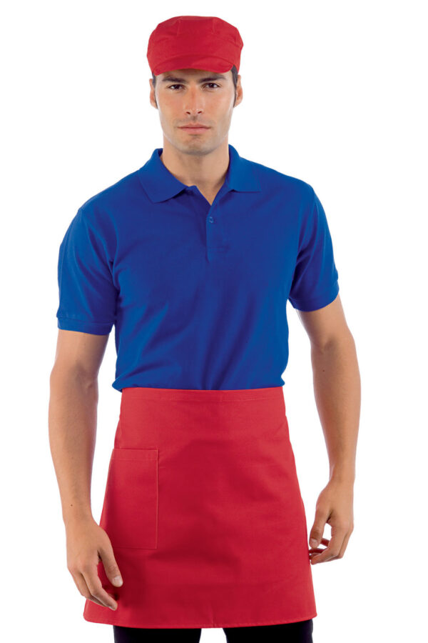 GREMBIULE VITA CON TASCA ROSSO