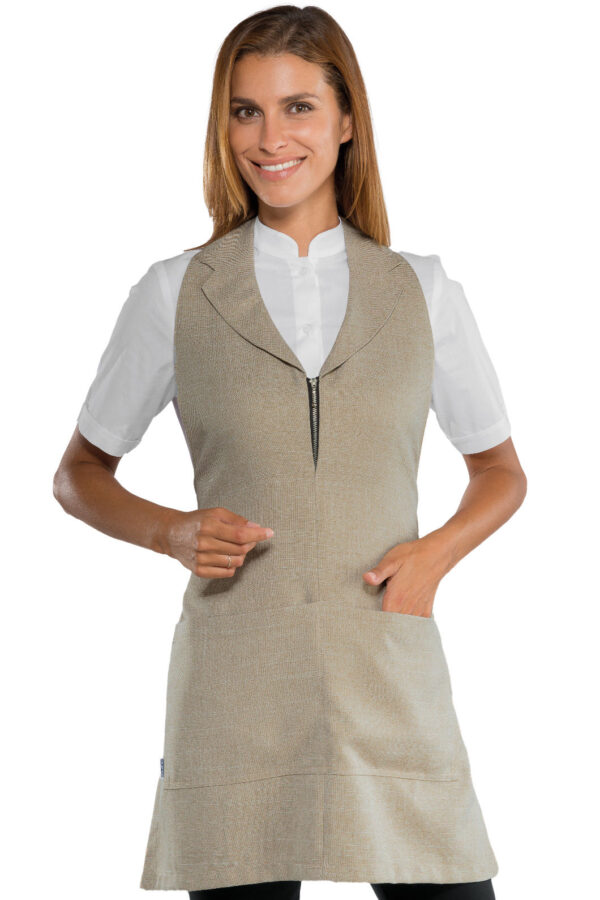 GREMBIULE MADEIRA CON ZIP NATURAL
