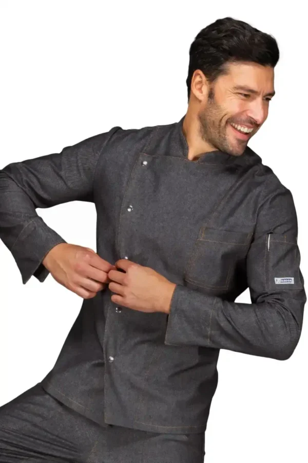 Giacca Chef Belfast Jeans Cotone Manica Lunga