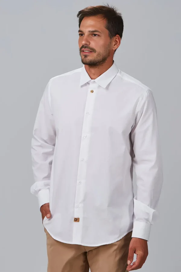 Camicia da Uomo Slim Fit in Popeline Riciclato